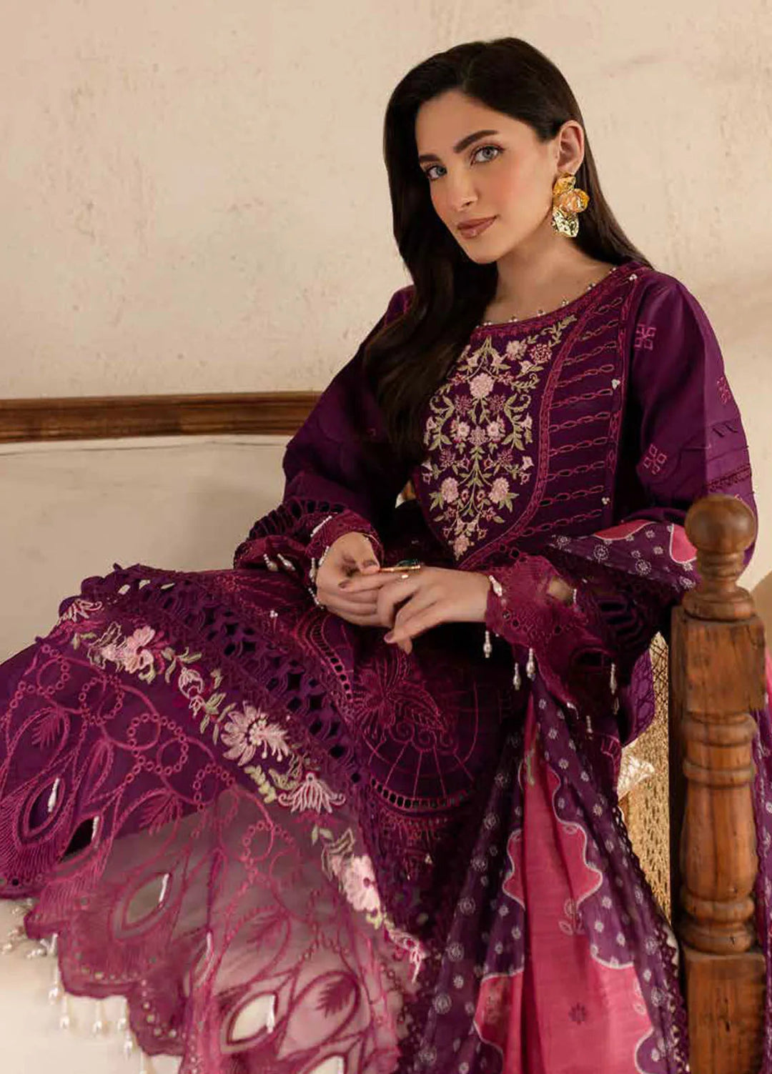 The Summer Garden By Parishay Embroidered Lawn Suit Unstitched 3 Piece PR25TS SG-03 - Summer Collection