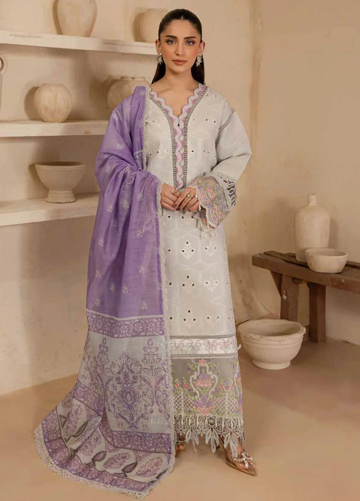 The Summer Garden By Parishay Embroidered Lawn Suit Unstitched 3 Piece PR25TS SG-07 - Summer Collection