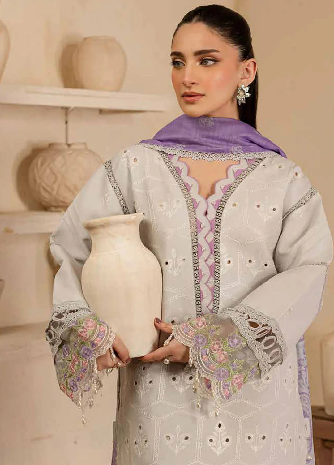 The Summer Garden By Parishay Embroidered Lawn Suit Unstitched 3 Piece PR25TS SG-07 - Summer Collection