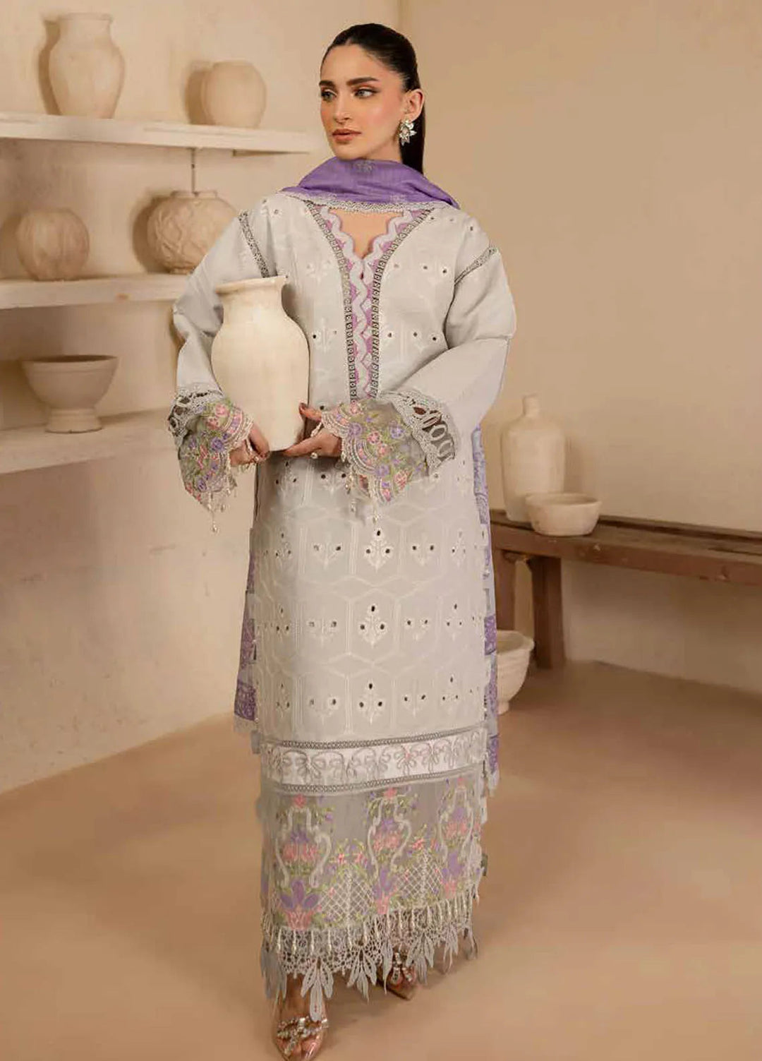 The Summer Garden By Parishay Embroidered Lawn Suit Unstitched 3 Piece PR25TS SG-07 - Summer Collection
