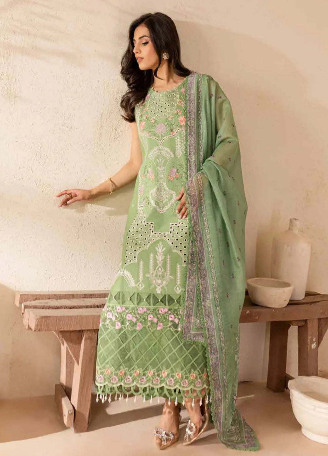 The Summer Garden By Parishay Embroidered Lawn Suit Unstitched 3 Piece PR25TS SG-09 - Summer Collection