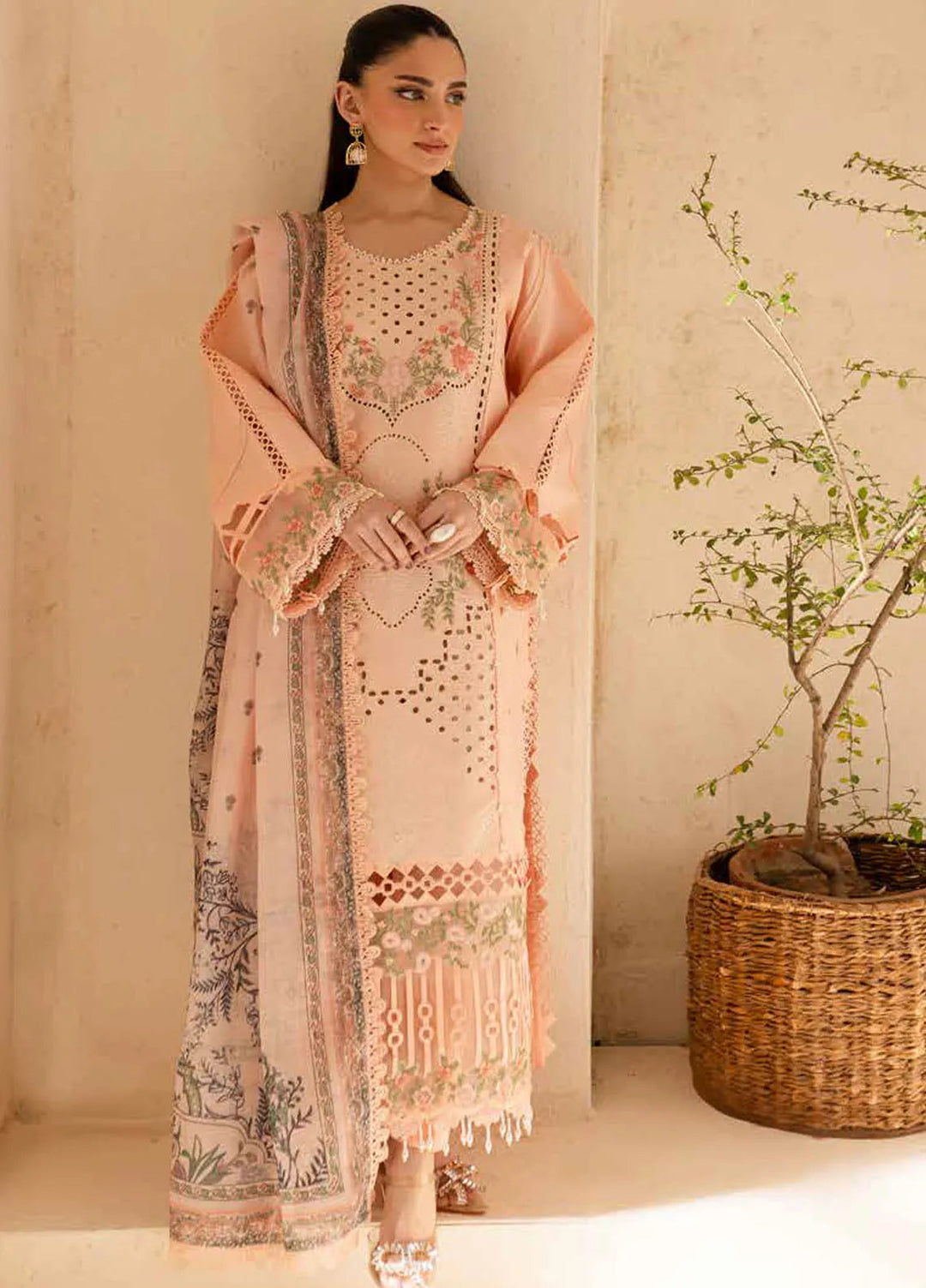 The Summer Garden By Parishay Embroidered Lawn Suit Unstitched 3 Piece PR25TS SG-10 - Summer Collection