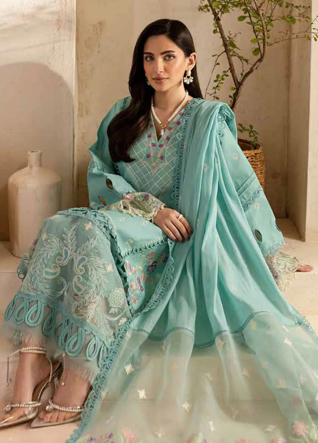 The Summer Garden By Parishay Embroidered Lawn Suit Unstitched 3 Piece PR25TS SG-11 - Summer Collection