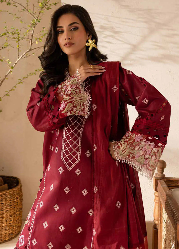 The Summer Garden By Parishay Embroidered Lawn Suit Unstitched 3 Piece PR25TS SG-12 - Summer Collection