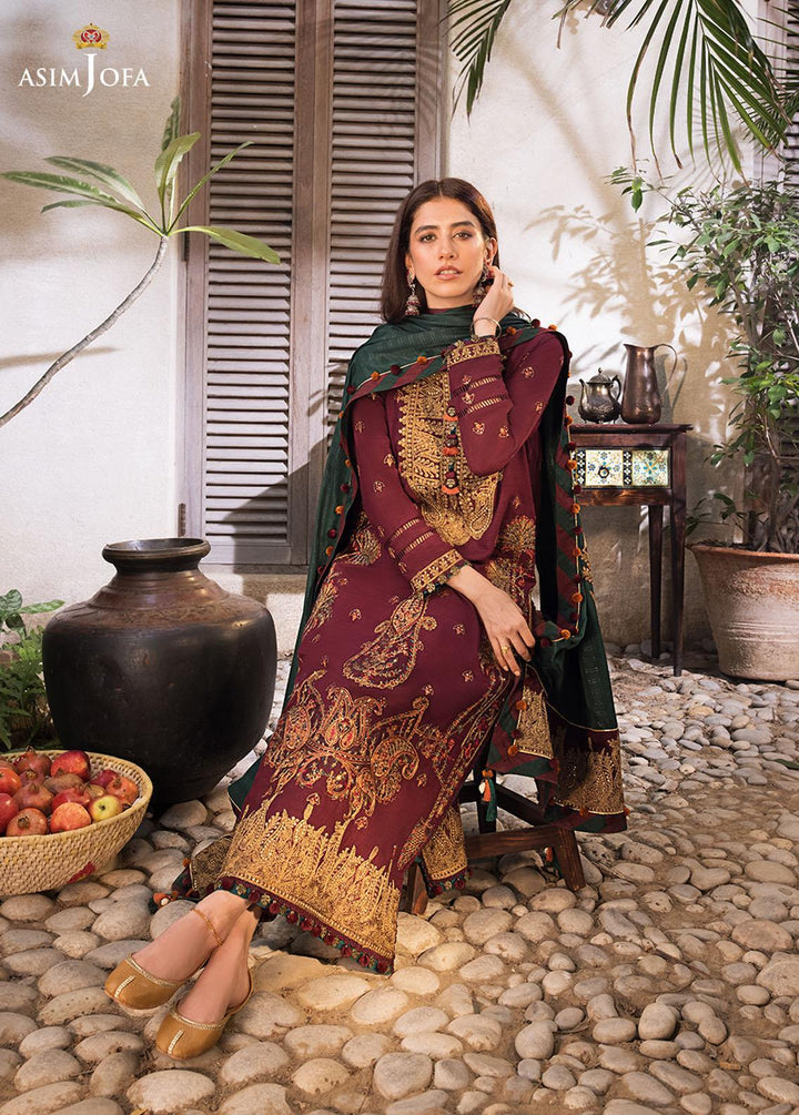 The Syra Edit by Asim Jofa Embroidered  Suits Unstitched 3 Piece AJ22SE AJK-04 - Winter Collection