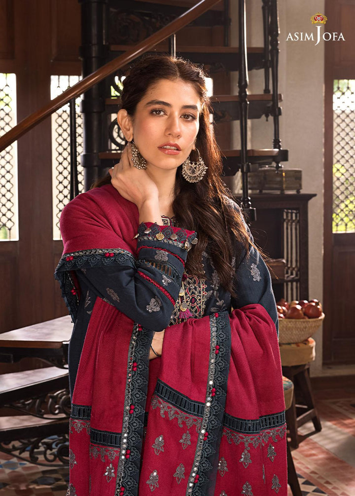 The Syra Edit by Asim Jofa Embroidered  Suits Unstitched 3 Piece AJ22SE AJK-06 - Winter Collection