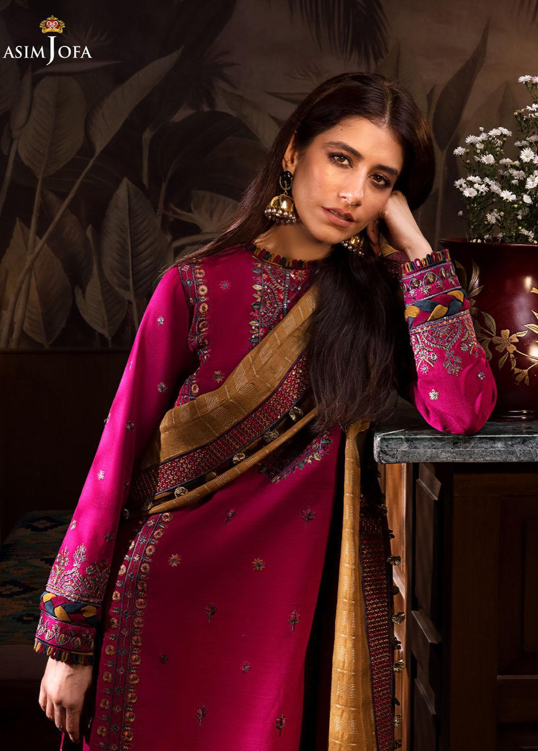 The Syra Edit by Asim Jofa Embroidered  Suits Unstitched 3 Piece AJ22SE AJK-08 - Winter Collection