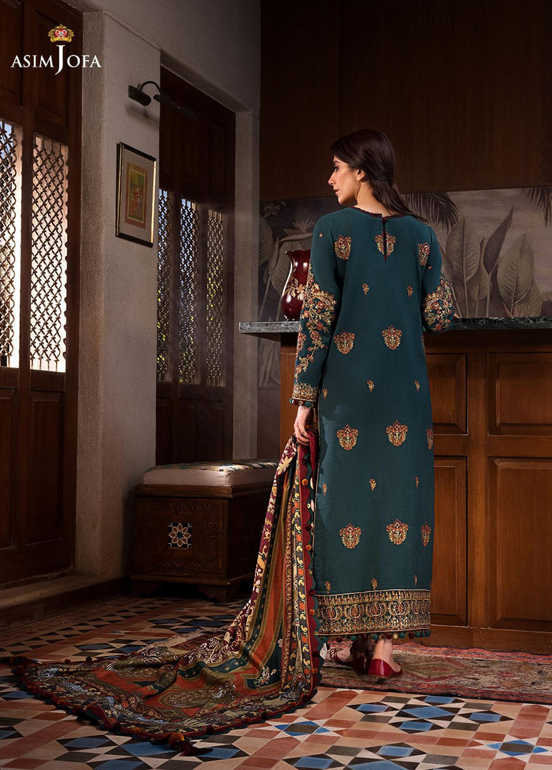 The Syra Edit by Asim Jofa Embroidered  Suits Unstitched 3 Piece AJ22SE AJK-10 - Winter Collection