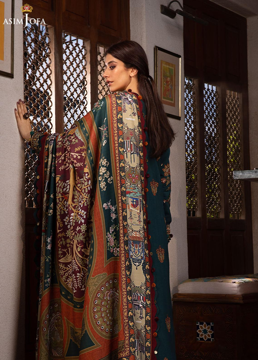 The Syra Edit by Asim Jofa Embroidered  Suits Unstitched 3 Piece AJ22SE AJK-10 - Winter Collection