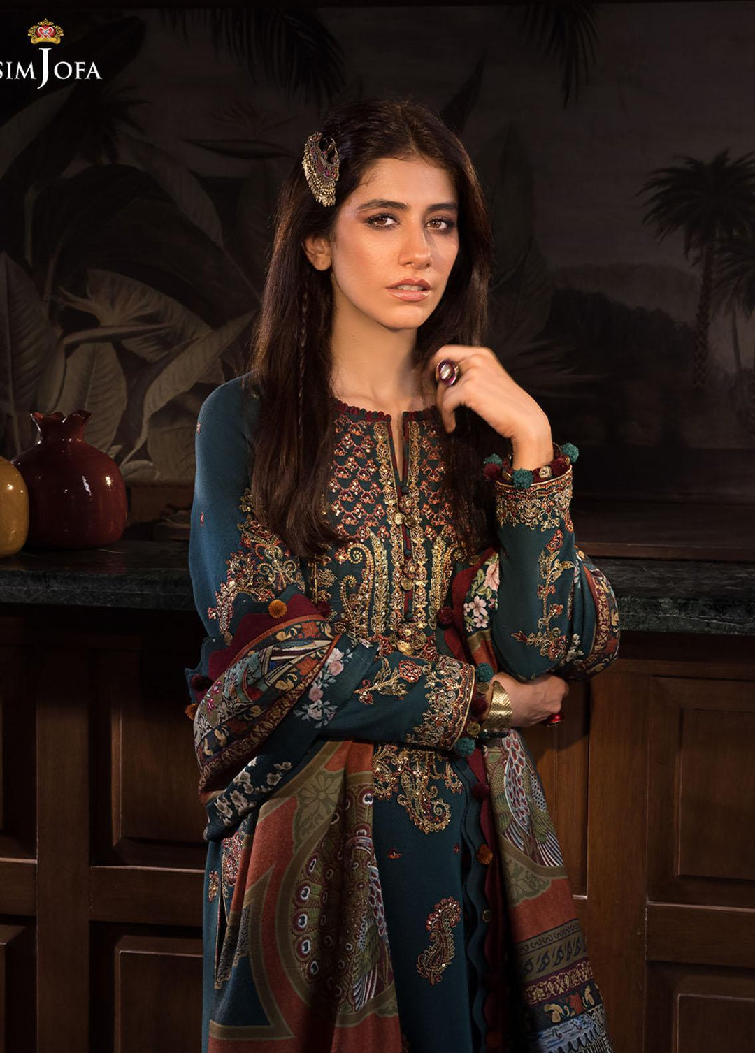 The Syra Edit by Asim Jofa Embroidered  Suits Unstitched 3 Piece AJ22SE AJK-10 - Winter Collection