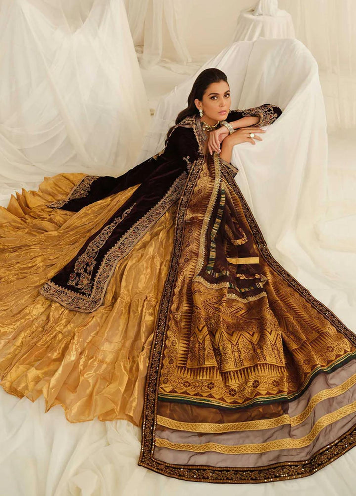 The Velvet Dream By Maryum N Maria Embroidered Velvet Suits Unstitched 3 Piece MNM22VD Nara (MFG-0024) - Luxury Collection