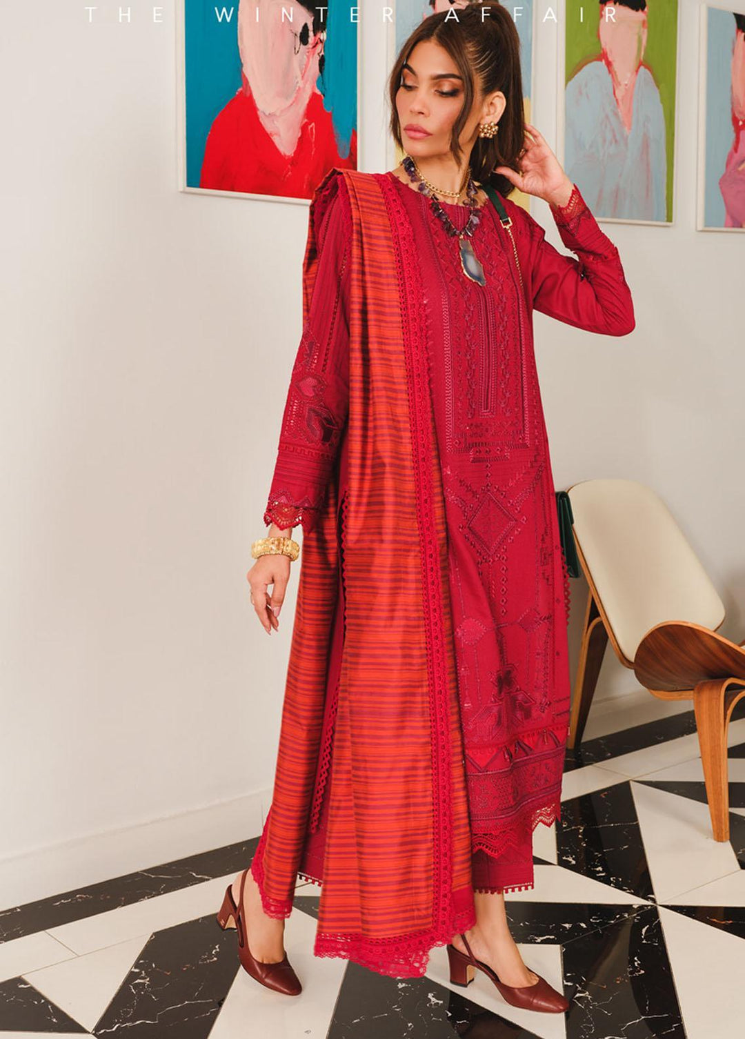 The Winter Affair By Rang Rasiya Embroidered Karandi Suits Unstitched 3 Piece RR22WA 03 Ayzel - Winter Collection