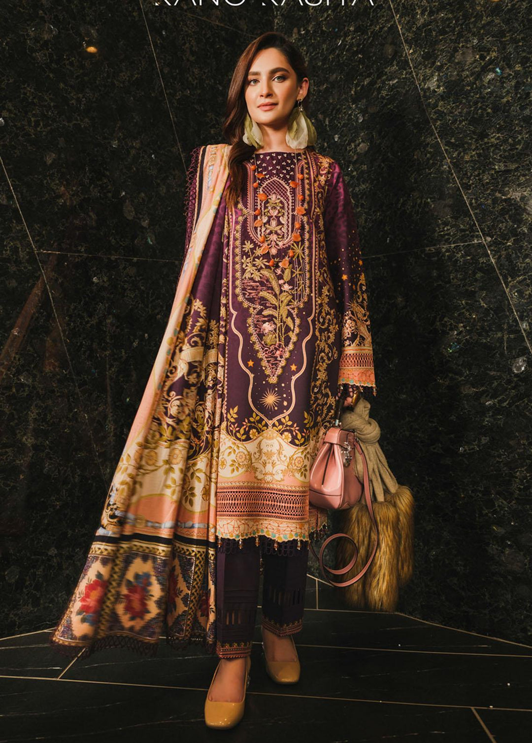 The Winter Affair By Rang Rasiya Embroidered Linen Suits Unstitched 3 Piece RR22WA 16 Pareesay - Winter Collection