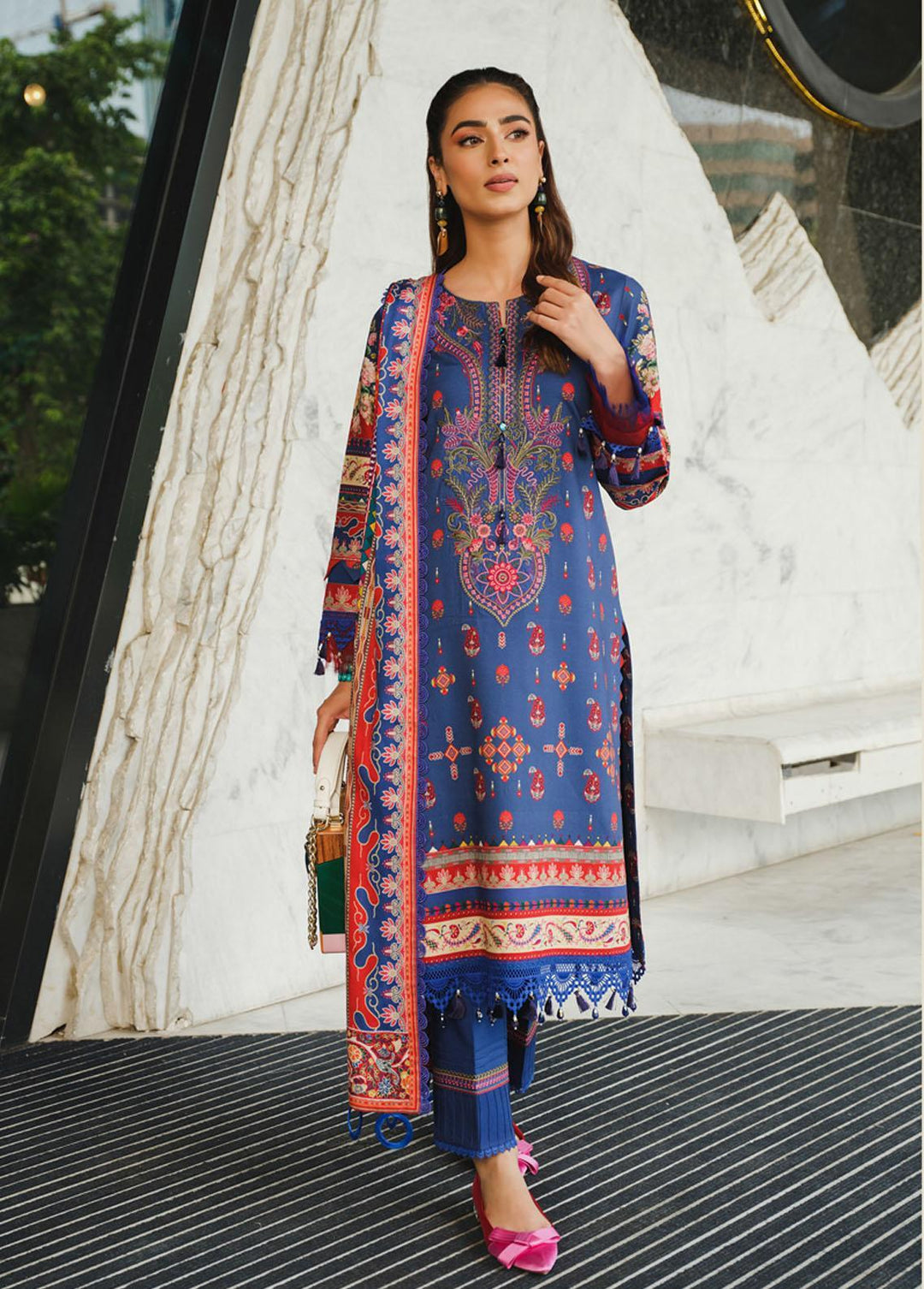 The Winter Affair By Rang Rasiya Embroidered Linen Suits Unstitched 3 Piece RR22WA 22 Nelum - Winter Collection