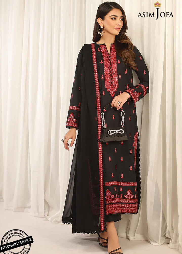 Essentials By Asim Jofa Embroidered Cambric Suits Unstitched 3 Piece AJ22WE AJWE-01 - Winter Collection