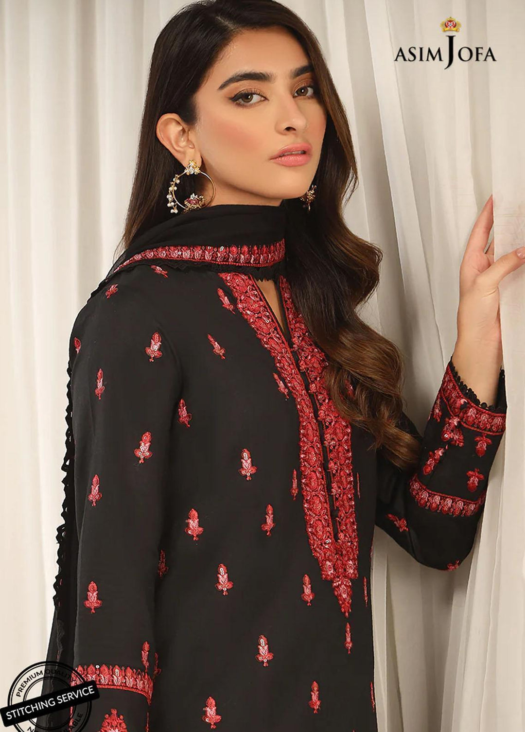 Essentials By Asim Jofa Embroidered Cambric Suits Unstitched 3 Piece AJ22WE AJWE-01 - Winter Collection