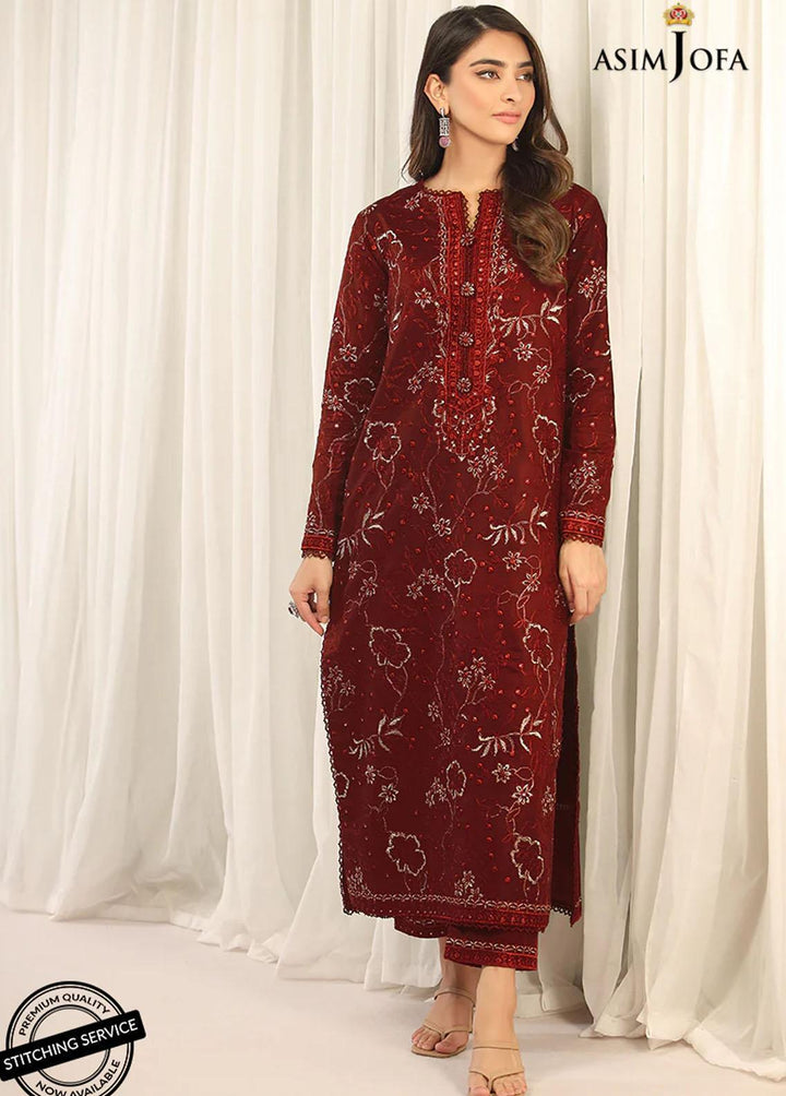 Essentials By Asim Jofa Embroidered Cambric Suits Unstitched 2 Piece AJ22WE AJWE-04 - Winter Collection