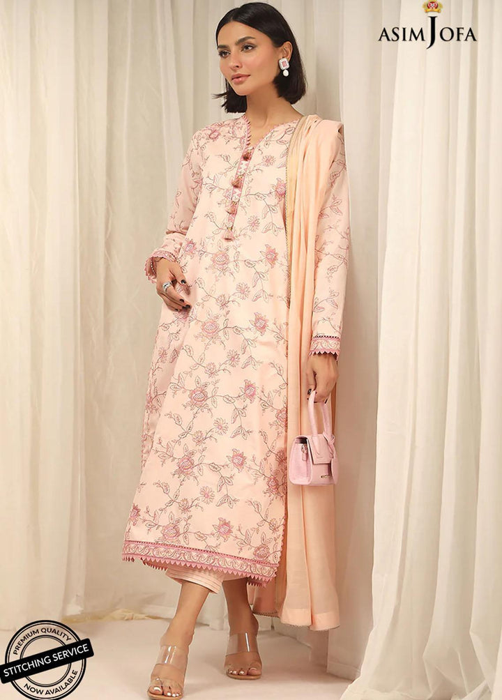 Essentials By Asim Jofa Embroidered Cambric Suits Unstitched 3 Piece AJ22WE AJWE-07 - Winter Collection