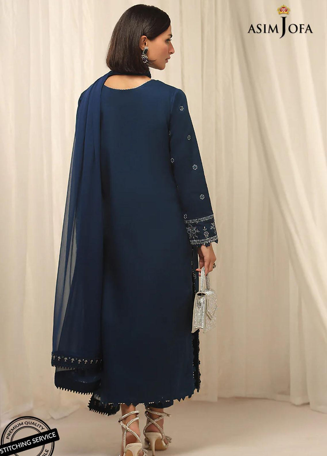 Essentials By Asim Jofa Embroidered Cambric Suits Unstitched 3 Piece AJ22WE AJWE-08 - Winter Collection