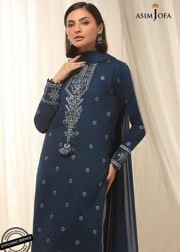 Essentials By Asim Jofa Embroidered Cambric Suits Unstitched 3 Piece AJ22WE AJWE-08 - Winter Collection