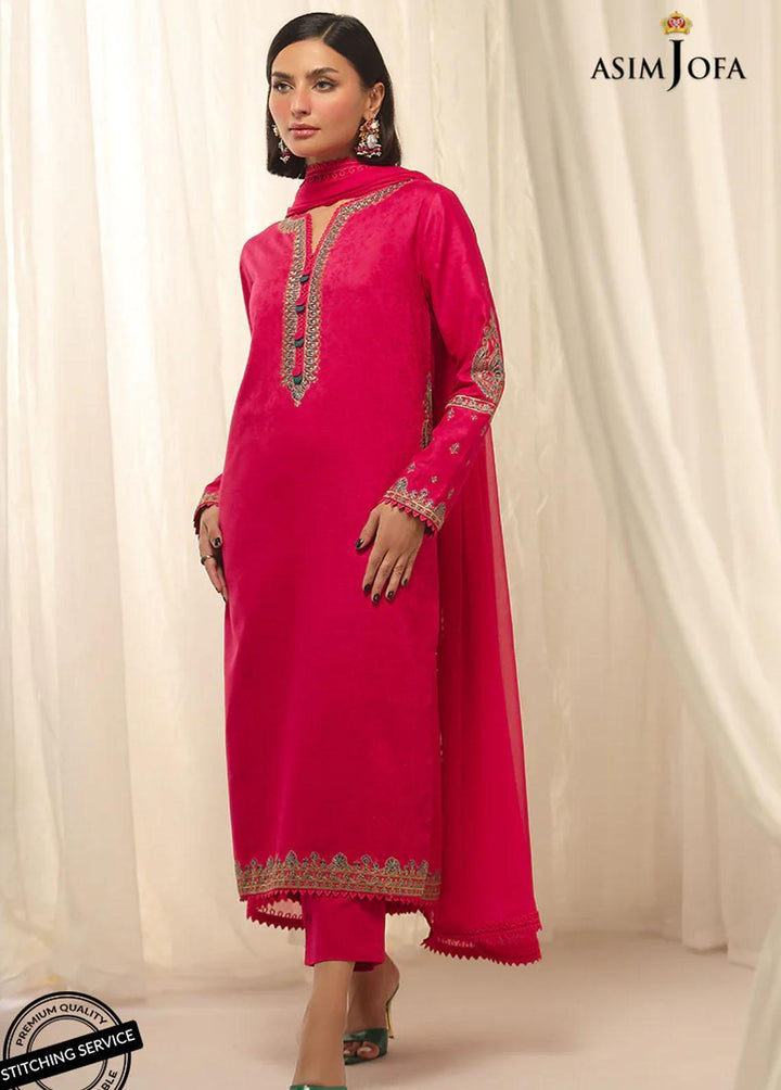 Essentials By Asim Jofa Embroidered Jacquard Suits Unstitched 3 Piece AJ22WE AJWE-09 - Winter Collection