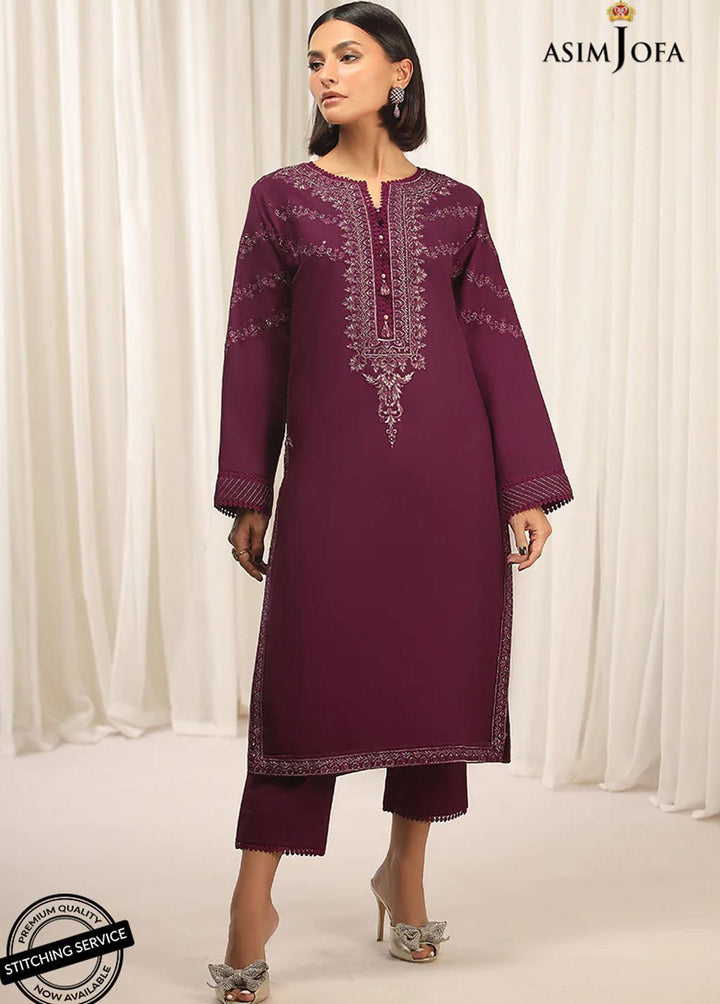 Essentials By Asim Jofa Embroidered Cambric Suits Unstitched 2 Piece AJ22WE AJWE-11 - Winter Collection