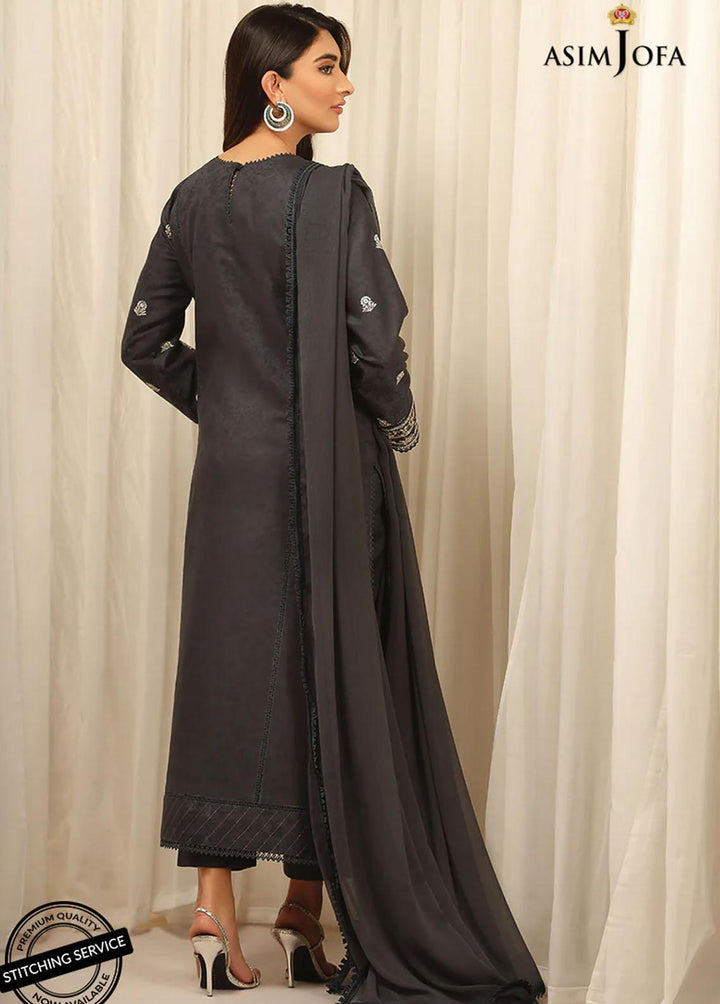 Essentials By Asim Jofa Embroidered Jacquard Suits Unstitched 3 Piece AJ22WE AJWE-12 - Winter Collection