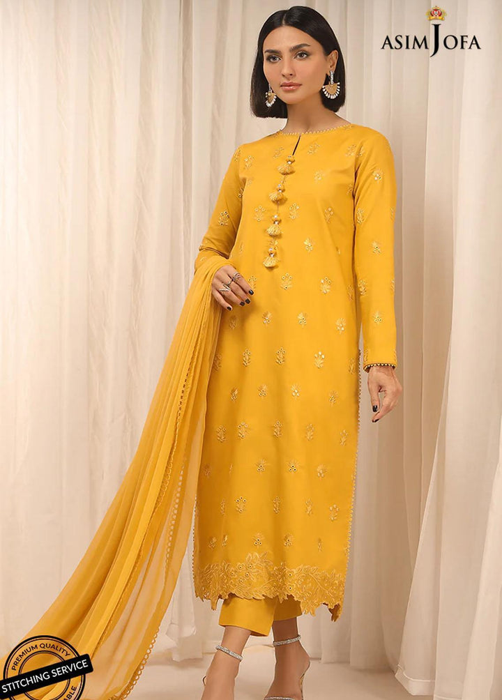 Essentials By Asim Jofa Embroidered Cambric Suits Unstitched 3 Piece AJ22WE AJWE-13 - Winter Collection