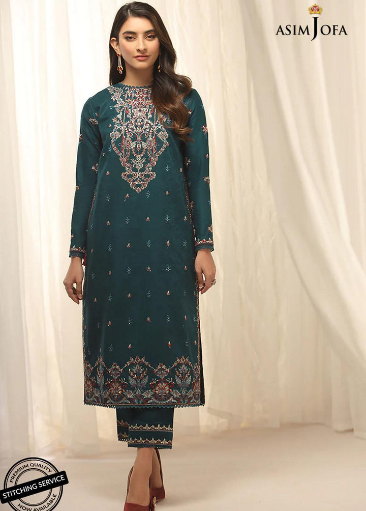 Essentials By Asim Jofa Embroidered Jacquard Suits Unstitched 2 Piece AJ22WE AJWE-15 - Winter Collection