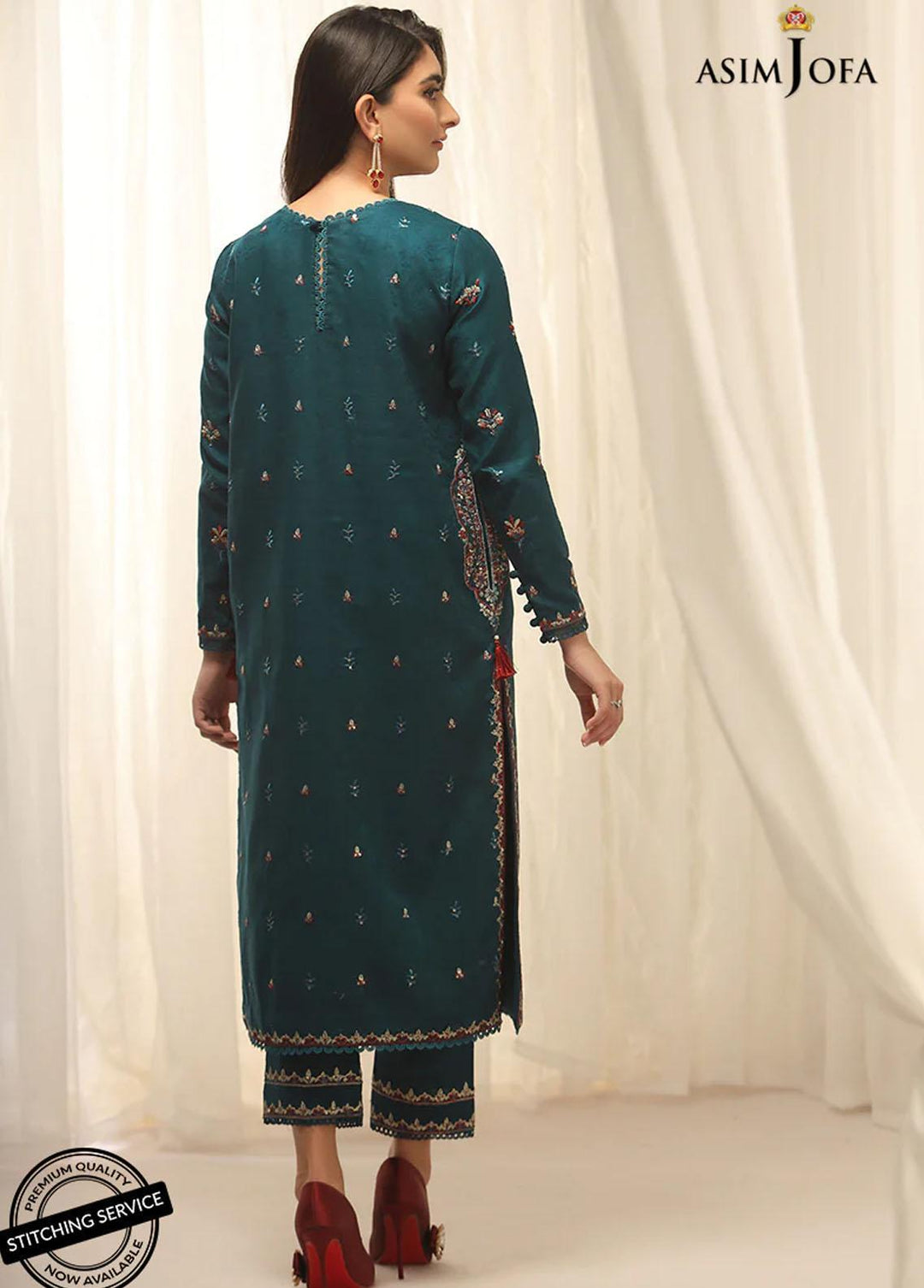 Essentials By Asim Jofa Embroidered Jacquard Suits Unstitched 2 Piece AJ22WE AJWE-15 - Winter Collection