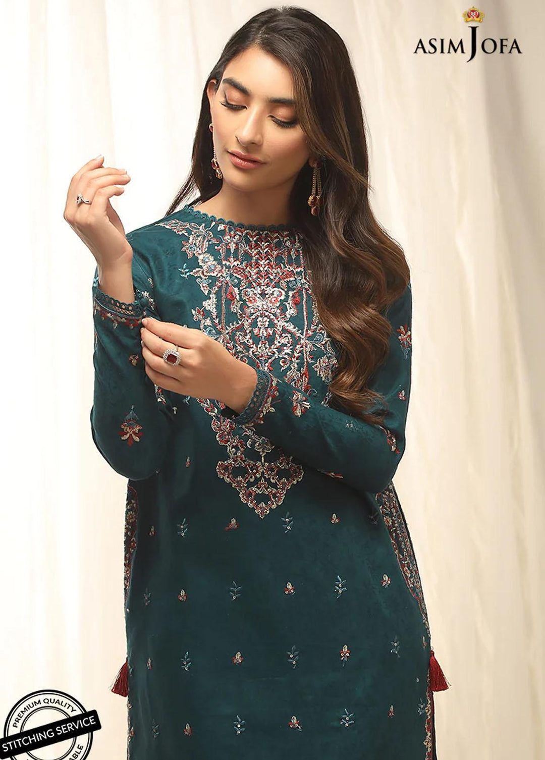 Essentials By Asim Jofa Embroidered Jacquard Suits Unstitched 2 Piece AJ22WE AJWE-15 - Winter Collection