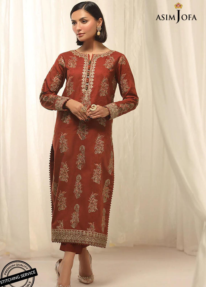 Essentials By Asim Jofa Embroidered Jacquard Suits Unstitched 2 Piece AJ22WE AJWE-16 - Winter Collection