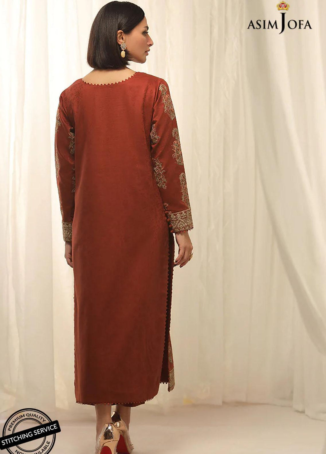 Essentials By Asim Jofa Embroidered Jacquard Suits Unstitched 2 Piece AJ22WE AJWE-16 - Winter Collection