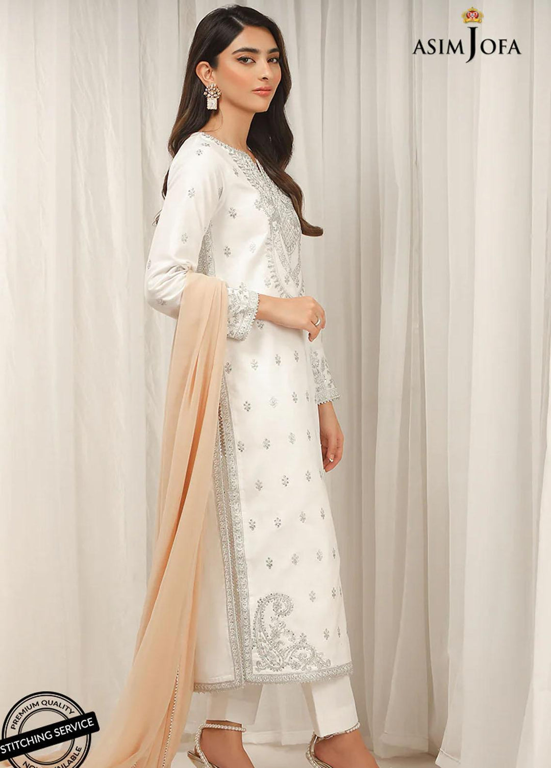 Essentials By Asim Jofa Embroidered Cambric Suits Unstitched 3 Piece AJ22WE AJWE-18 - Winter Collection