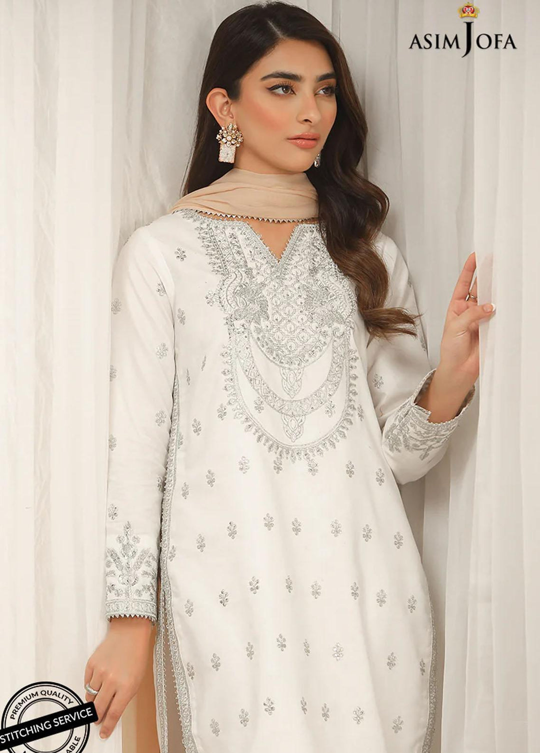 Essentials By Asim Jofa Embroidered Cambric Suits Unstitched 3 Piece AJ22WE AJWE-18 - Winter Collection