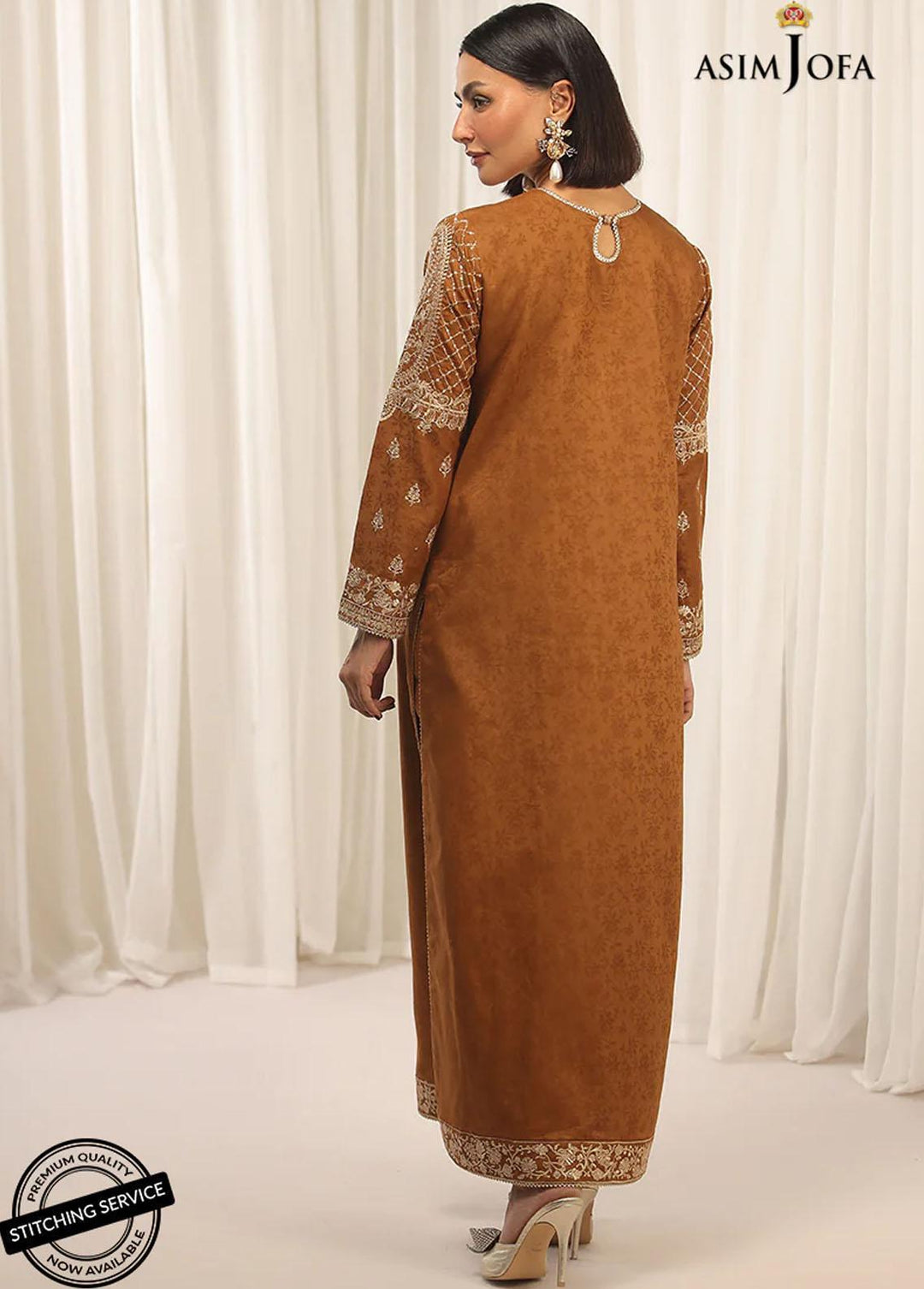 Essentials By Asim Jofa Embroidered Jacquard Suits Unstitched 2 Piece AJ22WE AJWE-20 - Winter Collection