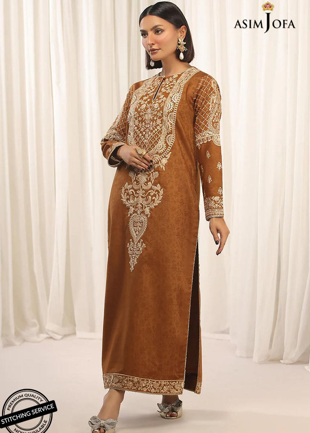 Essentials By Asim Jofa Embroidered Jacquard Suits Unstitched 2 Piece AJ22WE AJWE-20 - Winter Collection