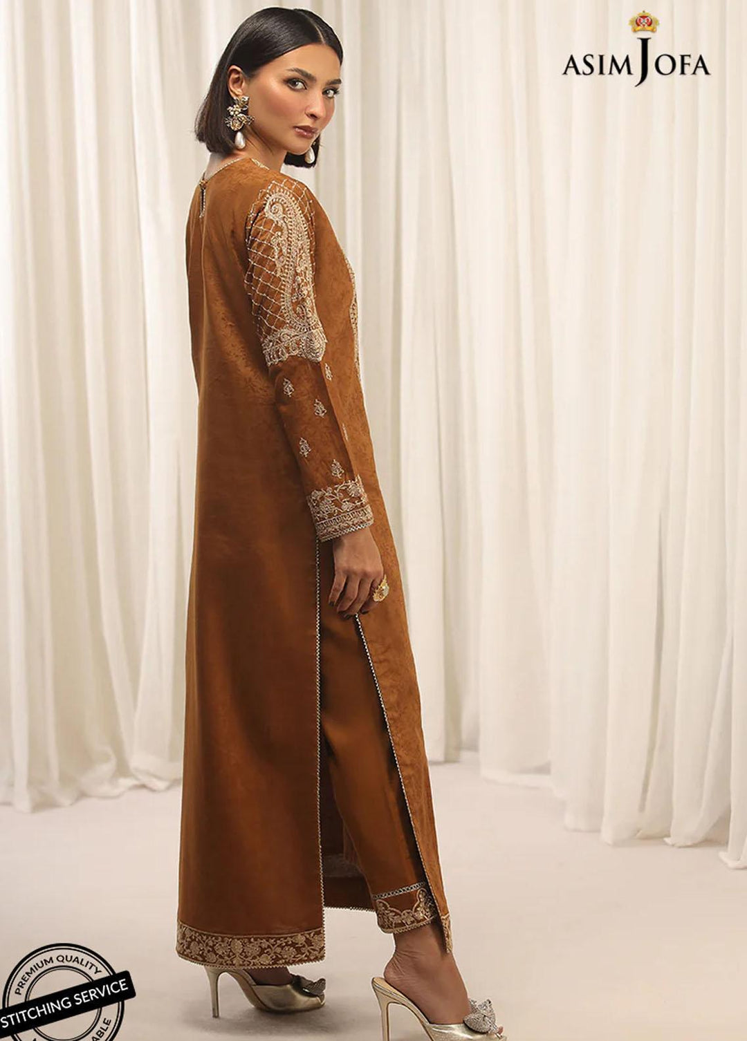 Essentials By Asim Jofa Embroidered Jacquard Suits Unstitched 2 Piece AJ22WE AJWE-20 - Winter Collection