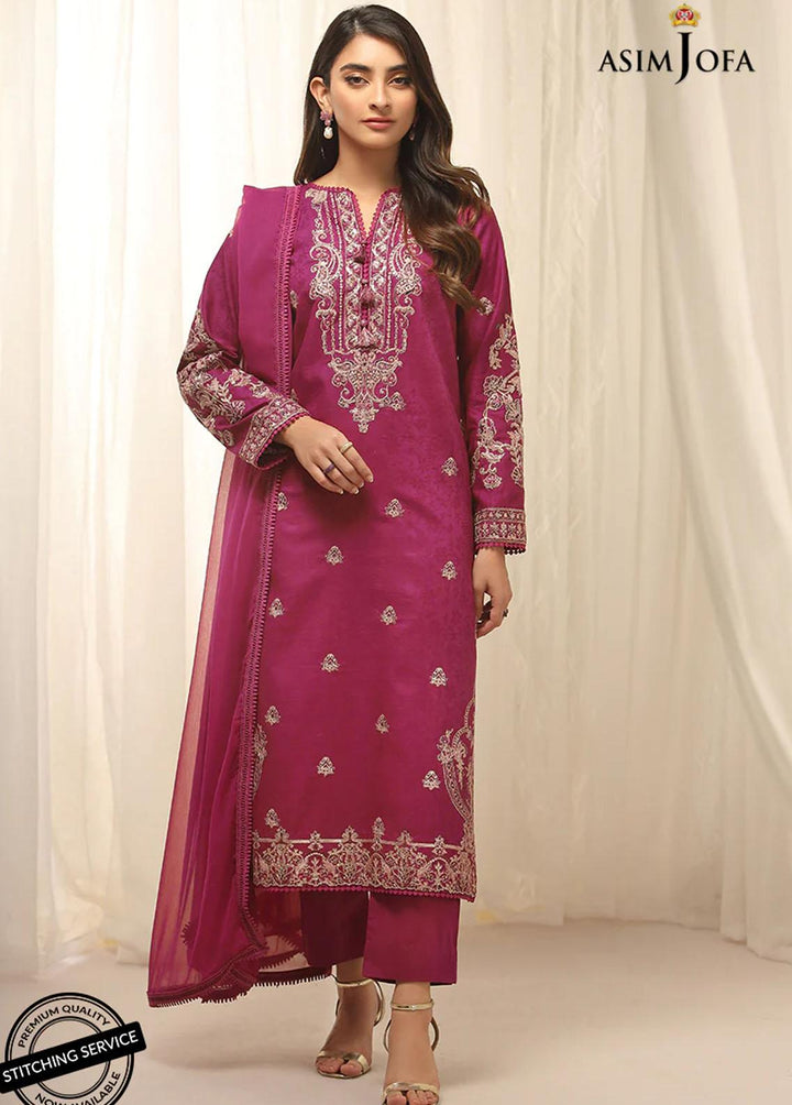 Essentials By Asim Jofa Embroidered Jacquard Suits Unstitched 3 Piece AJ22WE AJWE-19 - Winter Collection