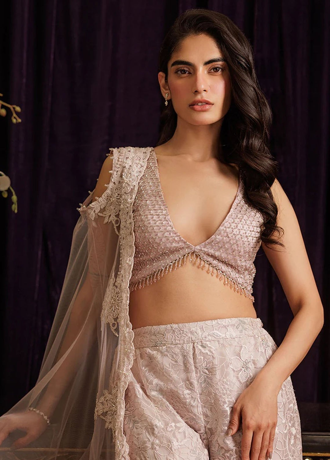 Thread and Motifs Pret Embroidered Net 3 Piece 9374