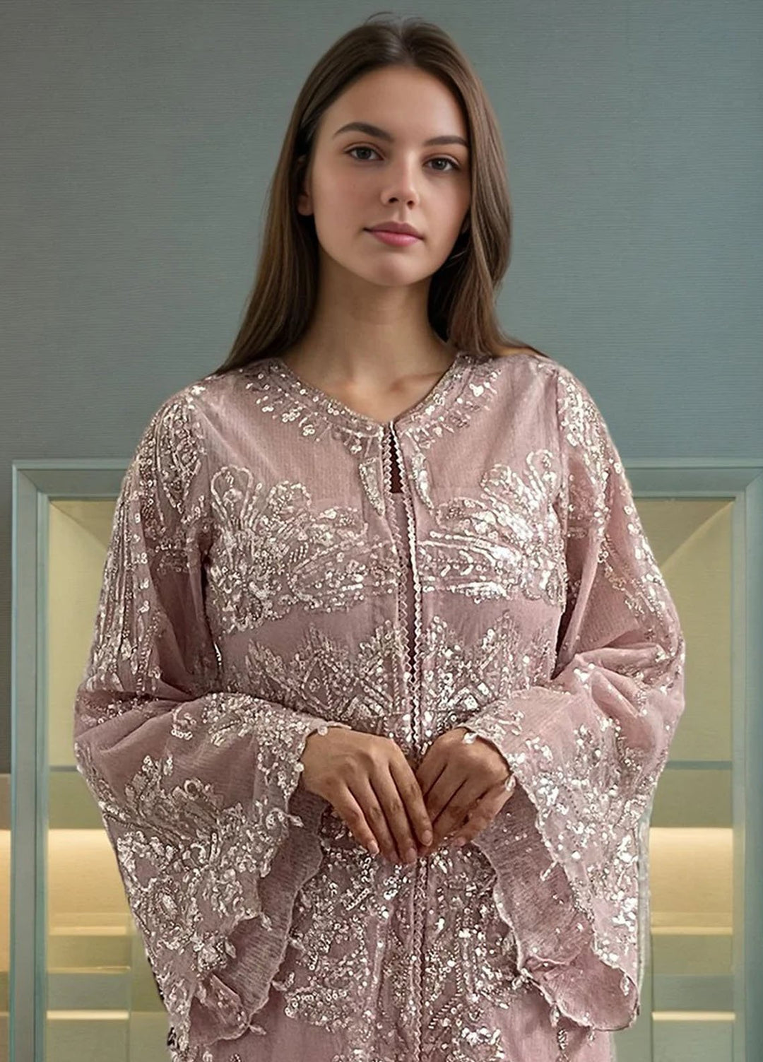 Thread and Motifs Pret Embroidered Net 3 Piece 9751.1