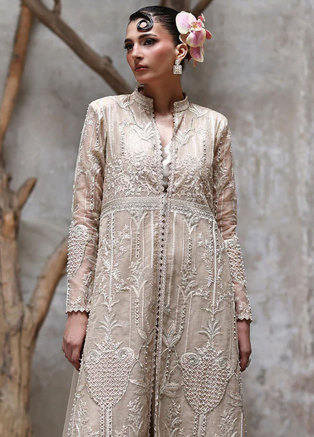 Thread and Motifs Pret Embroidered Net 3 piece Suit 9640