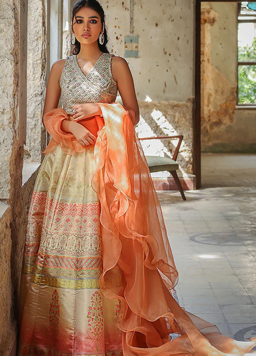 Threads & Motifs Pret  Jamawar Lehenga and Blouse THM21F 7483