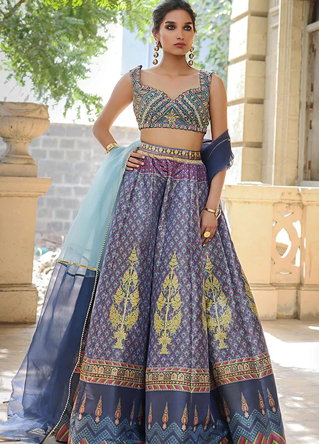 Threads & Motifs Pret  Jamawar Lehenga and Blouse THM21F 7535