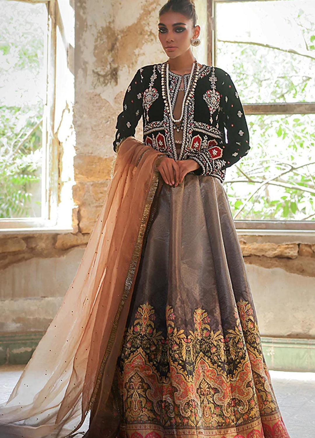 Threads & Motifs Pret  Velvet Jacket with Lehenga THM21F 7492