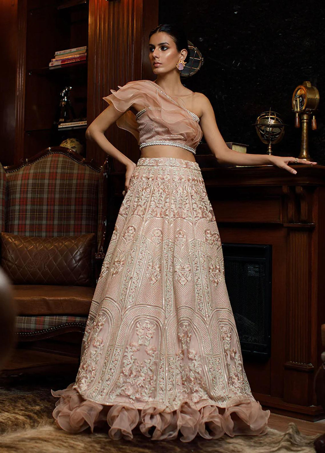 Threads & Motifs Luxury Pret  Net Lehenga and Blouse THM22F 7761