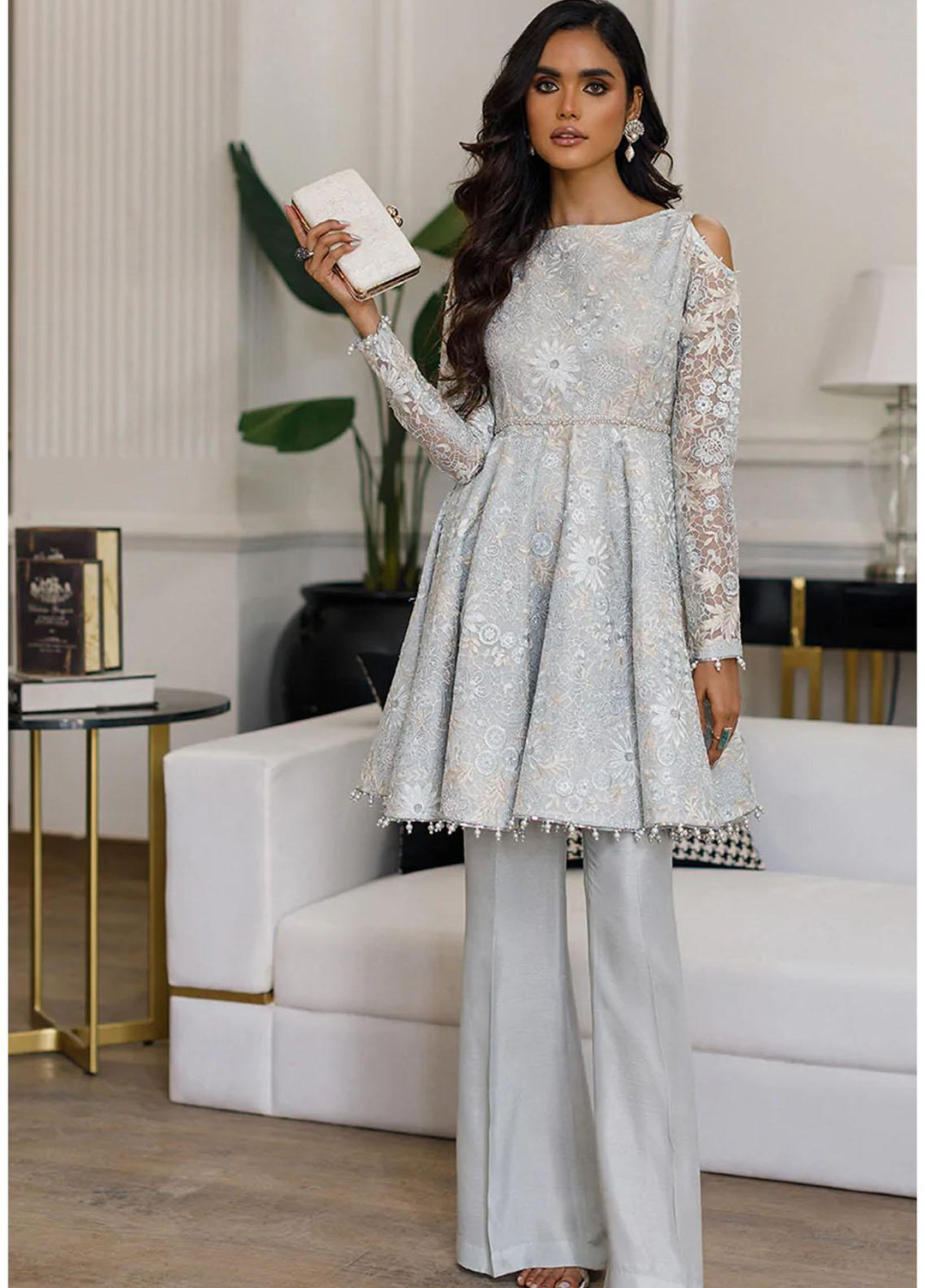 Threads & Motifs Luxury Pret  Net Peplum Dress THM22F 7934