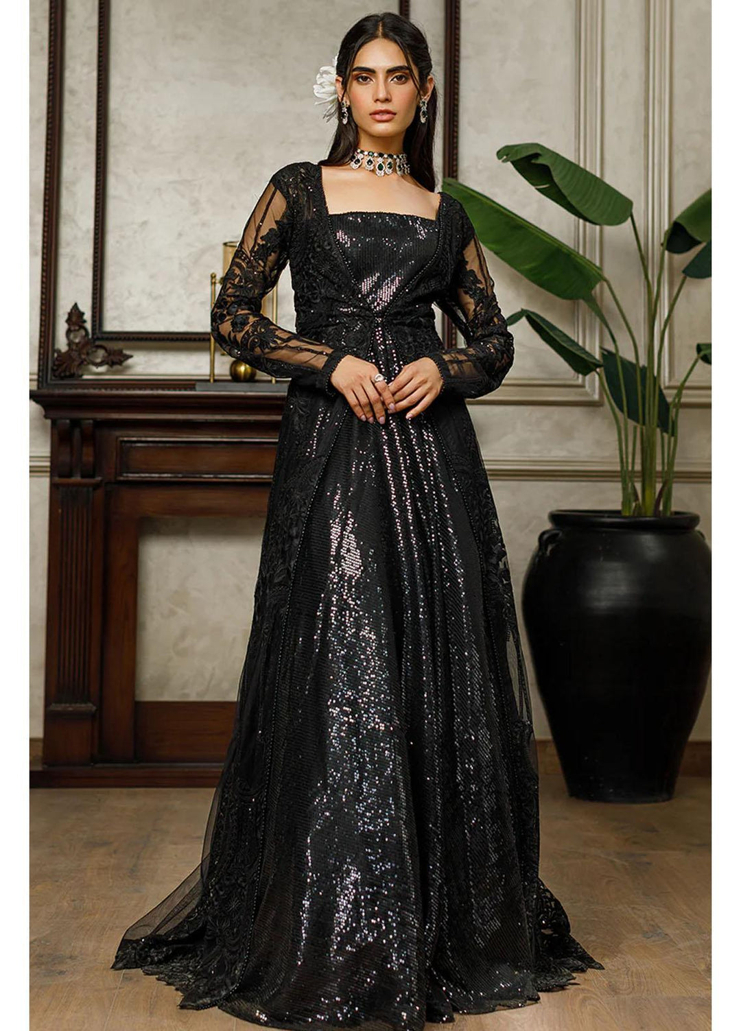 Threads & Motifs Luxury Pret  Net Jump Suit 7053.5