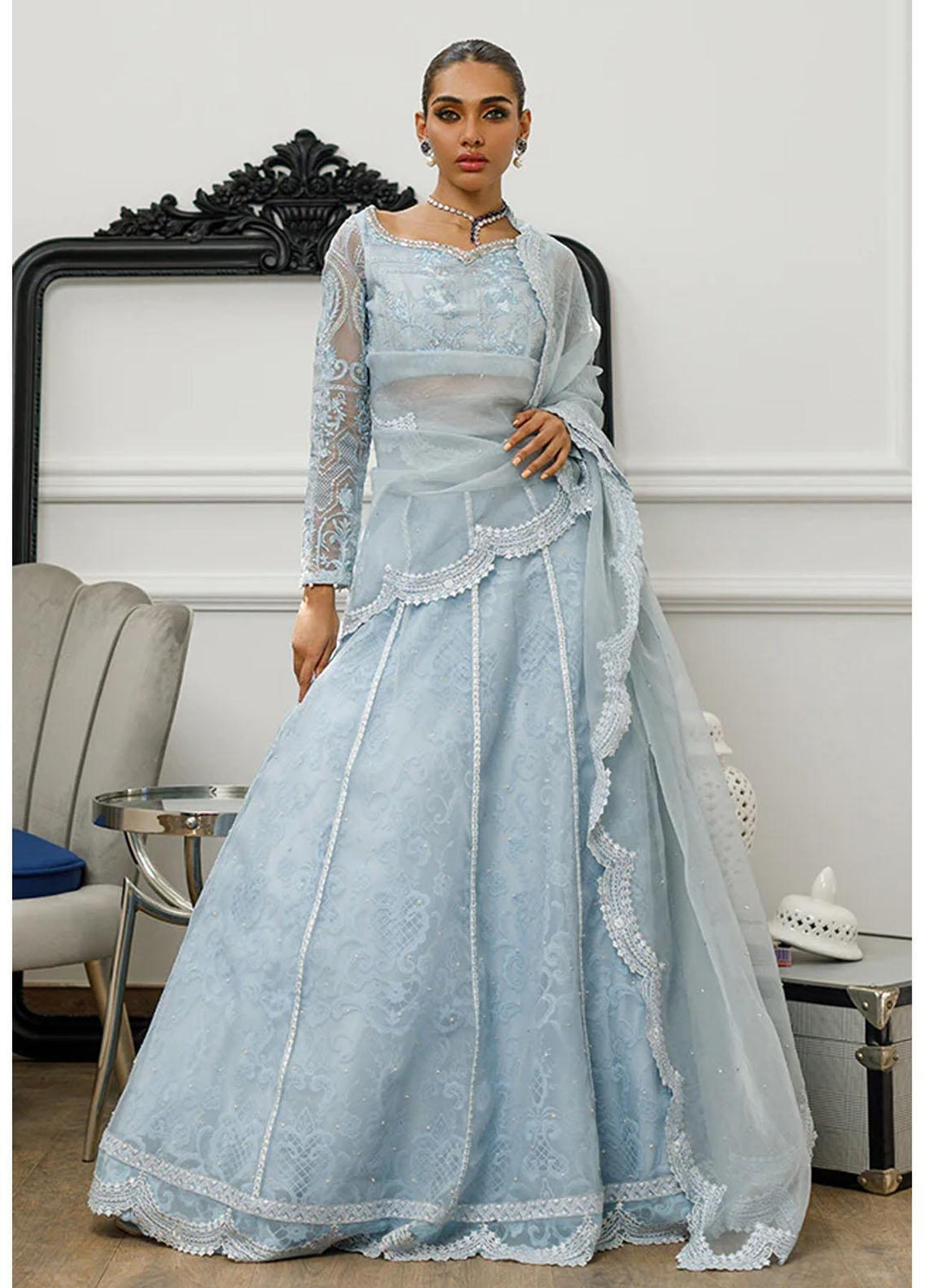 Threads & Motifs Luxury Pret  Organza Lehenga and Blouse 8104