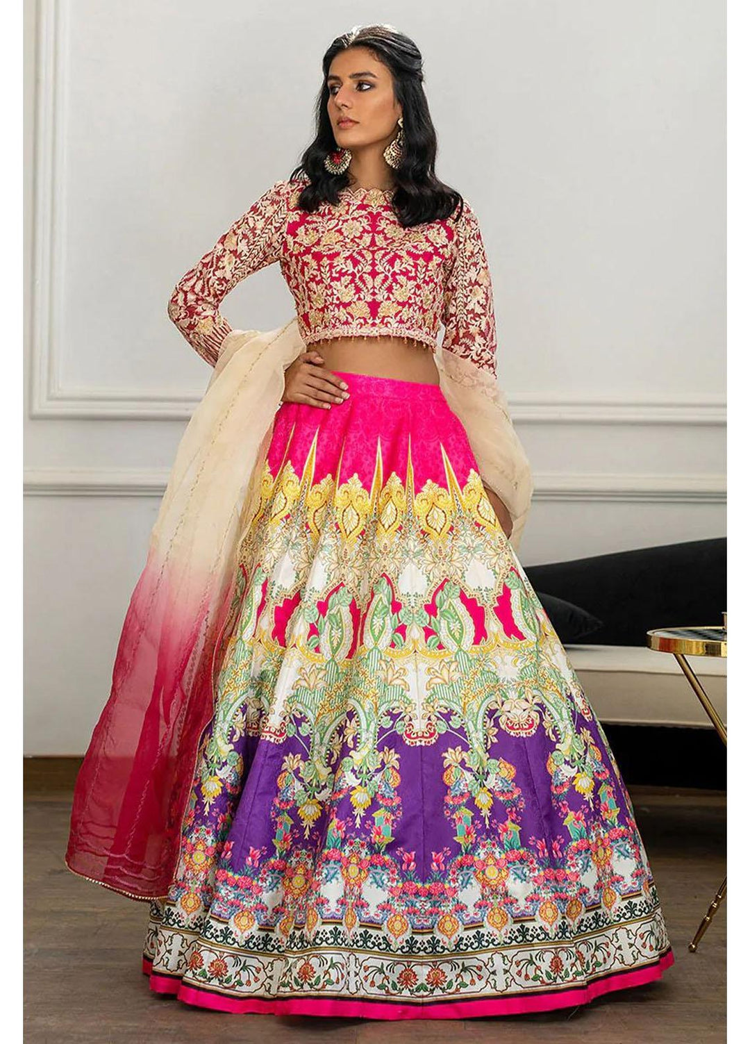 Threads & Motifs Luxury Pret  Net Lehenga and Blouse 8148